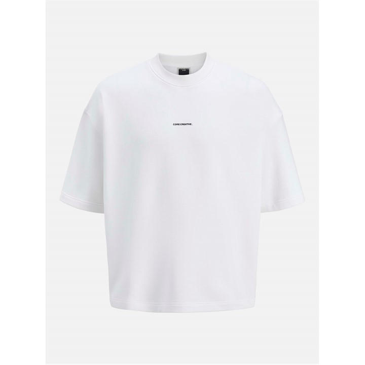 Jack And Jones Men's White Print Back Short Sleeve Crew Sweatshirt in Size XL, Sports Direct