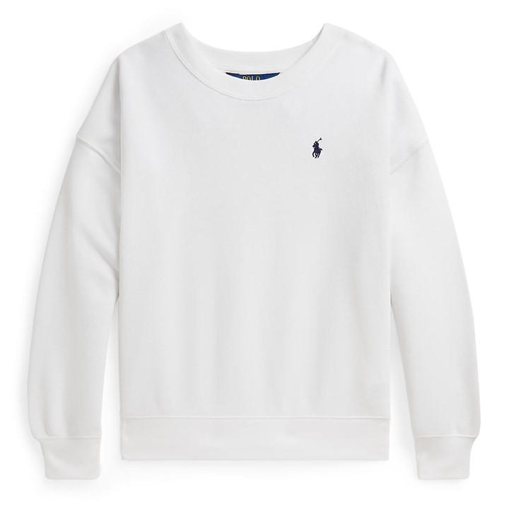 Polo Ralph Lauren Girls White Kids' Crew Sweatshirt in Size 8 - 9 Years, Sports Direct