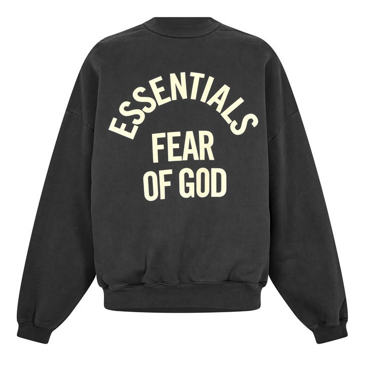 Fear Of God Essentials Men's Black Crew Sweatshirt in Size L, Sports Direct