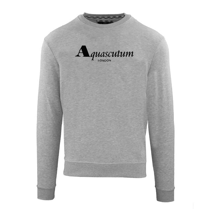 Aquascutum Men's Grey Roundnk Sweat Crew Sweatshirt in Size 2XL, Sports Direct