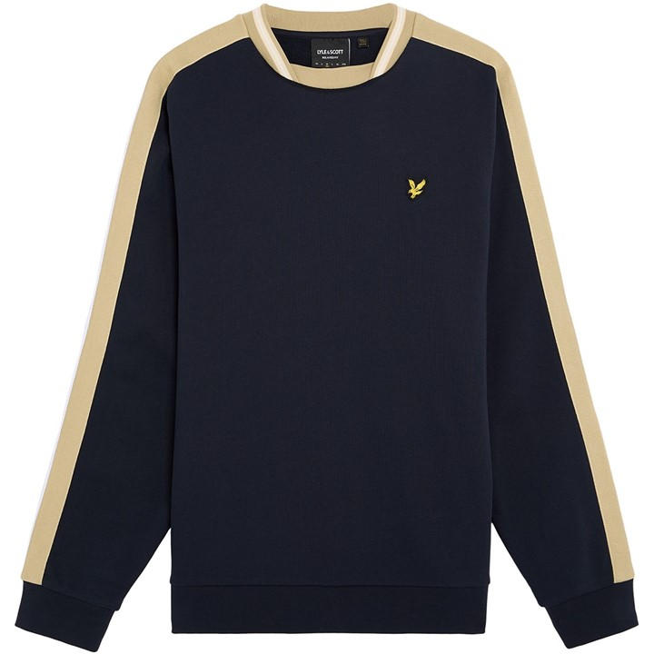 Lyle And Scott Men's Blue Taped Crew Sweatshirt