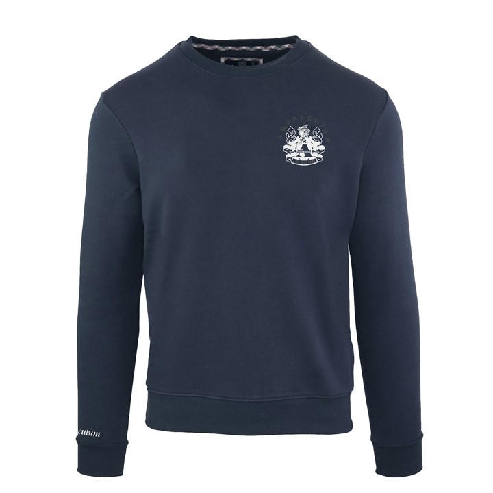 Aquascutum Men's Blue Roundnk Sweat Crew Sweatshirt in Size 2XL, Sports Direct