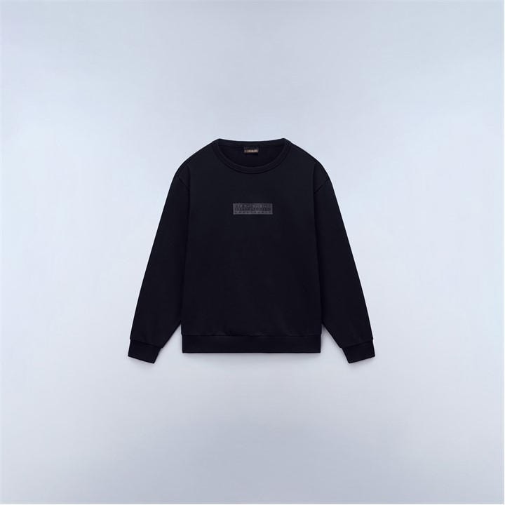 Napapijri Boys Black Napa Box Logo Crew  in Size 3 - 4 Years, Sports Direct