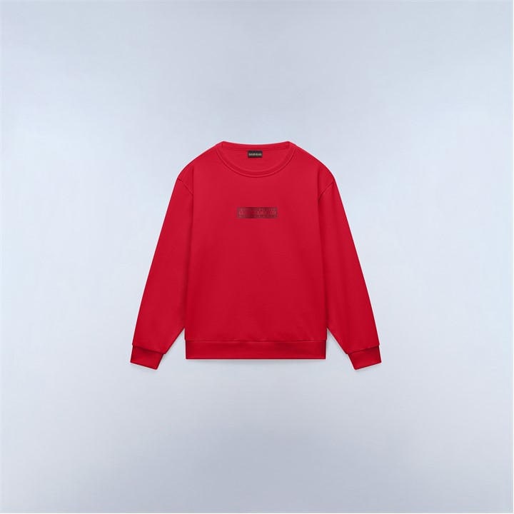 Napapijri Boys Red Napa Box Logo Crew  in Size 9 - 10 Years, Sports Direct