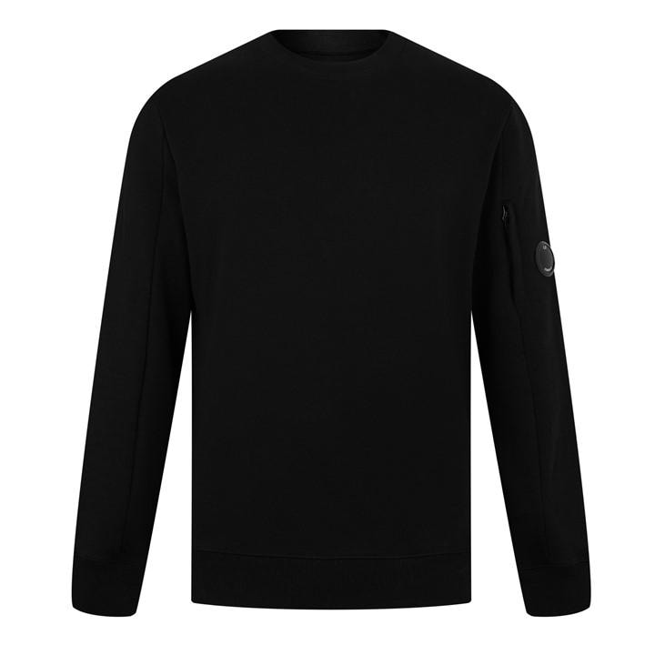 Cp Company Men's Black Lens Crew-Neck Sweatshirt in Size 2XL, Sports Direct