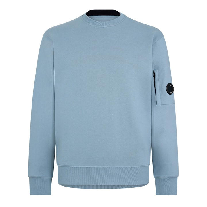 Cp Company Men's Blue Lens Crew-Neck Sweatshirt
