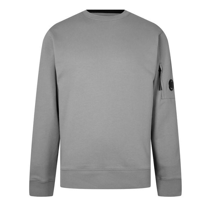 Cp Company Men's Grey Lens Crew-Neck Sweatshirt in Size 2XL, Sports Direct