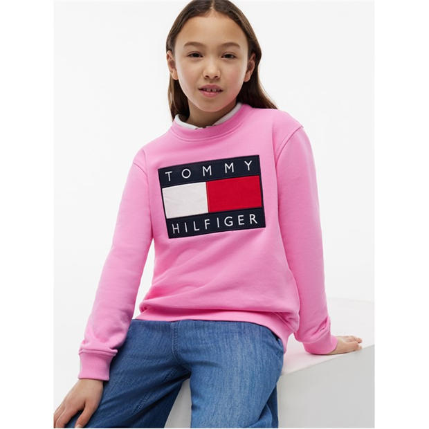 Pink Daisy TOU - Tommy Hilfiger - Kids' Crew Sweatshirt
