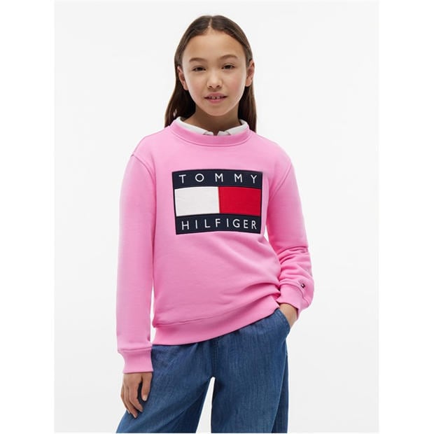Pink Daisy TOU - Tommy Hilfiger - Kids' Crew Sweatshirt