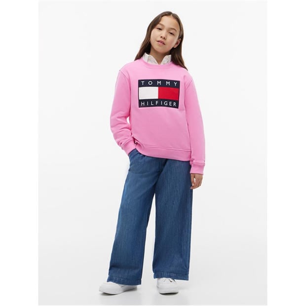 Pink Daisy TOU - Tommy Hilfiger - Kids' Crew Sweatshirt