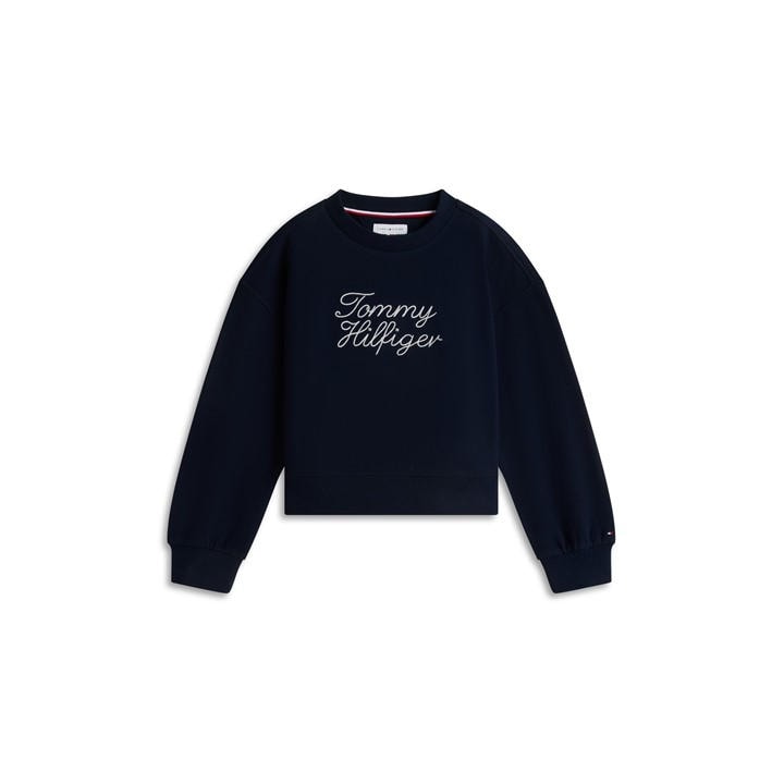 Tommy Hilfiger Girls Blue Kids' Crew Sweatshirt in Size 14 - 16 Years, Sports Direct