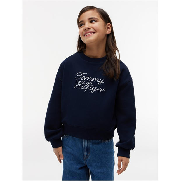 Night Navy C1G - Tommy Hilfiger - Kids' Crew Sweatshirt