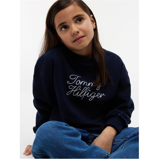 Night Navy C1G - Tommy Hilfiger - Kids' Crew Sweatshirt