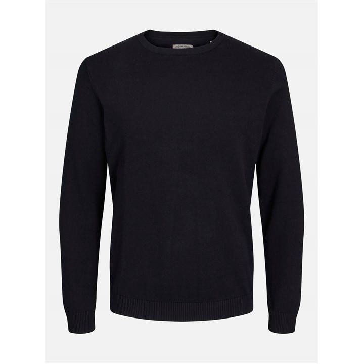 Jack And Jones Men's Black Knitted Crew Sweatshirt in Size XL, Sports Direct
