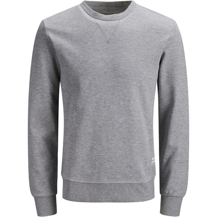 Jack And Jones Men's Grey Basic Crew Sweatshirt in Size XL, Sports Direct
