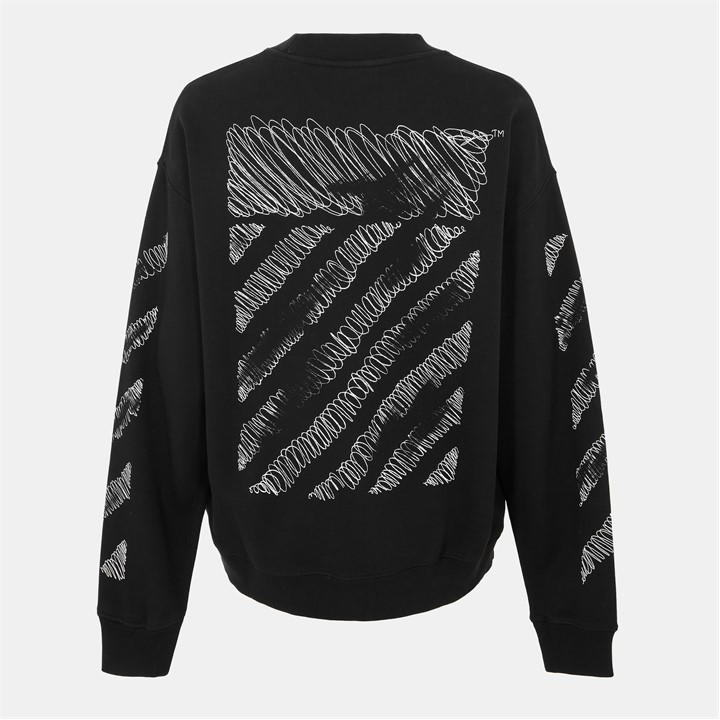 Off White Men' Black Scrib Skate Relaxed Fit Crew Sweatshirt in Size S, Sports Direct