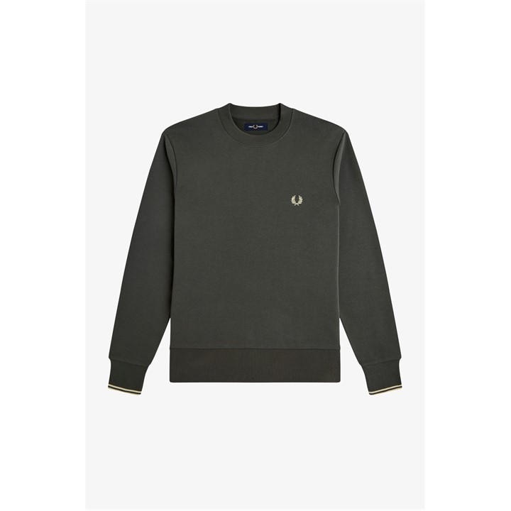 Fred Perry Men's Green Fred Crw Sweat Sn64 in Size L, Sports Direct