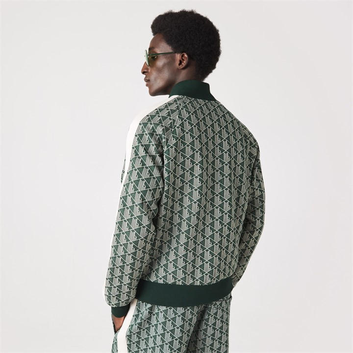 Lacoste Men's Green Monogram Sweatshirt in Size XS, Sports Direct