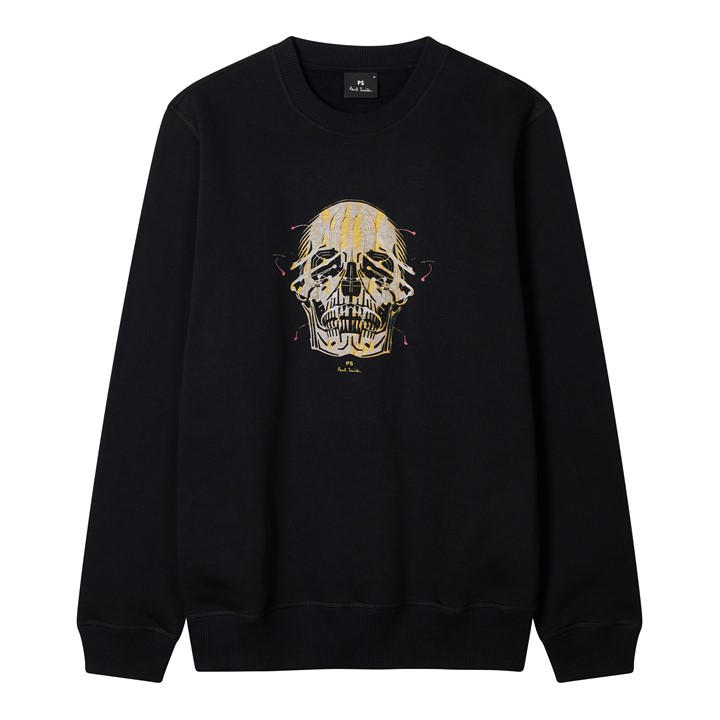Ps Paul Smith Men's Black Painted Skull Crew Sweatshirt in Size 2XL, Sports Direct