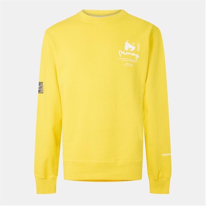 Money Men's Yellow Copyright Crew in Size XS, Sports Direct