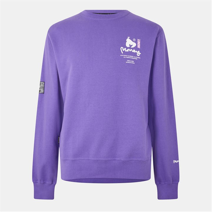 Money Men's Purple Copyright Crew in Size XS, Sports Direct