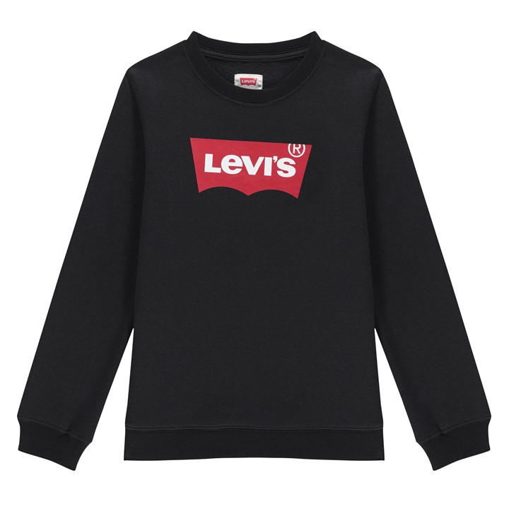 Levis  Kids Black 's Batwing Crew Sweatshirt, Sports Direct