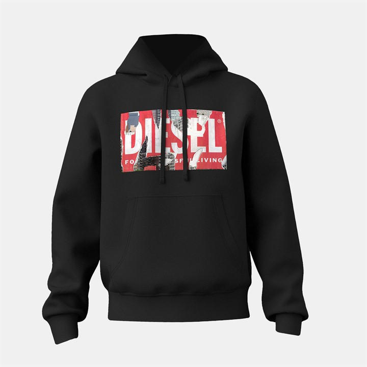 Diesel Men' Black Ginn Flpa Crew Sweatshirt in Size S, Sports Direct