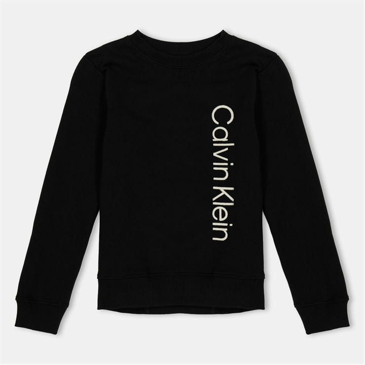 Calvin Klein Jeans Boys Black Kids' Side Logo Crew Sweatshirt in Size 11 - 12 Years, Sports Direct