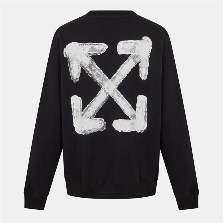 Off White Men's Black Skate Graphic Relaxed Fit Crew Sweatshirt in Size XS, Sports Direct