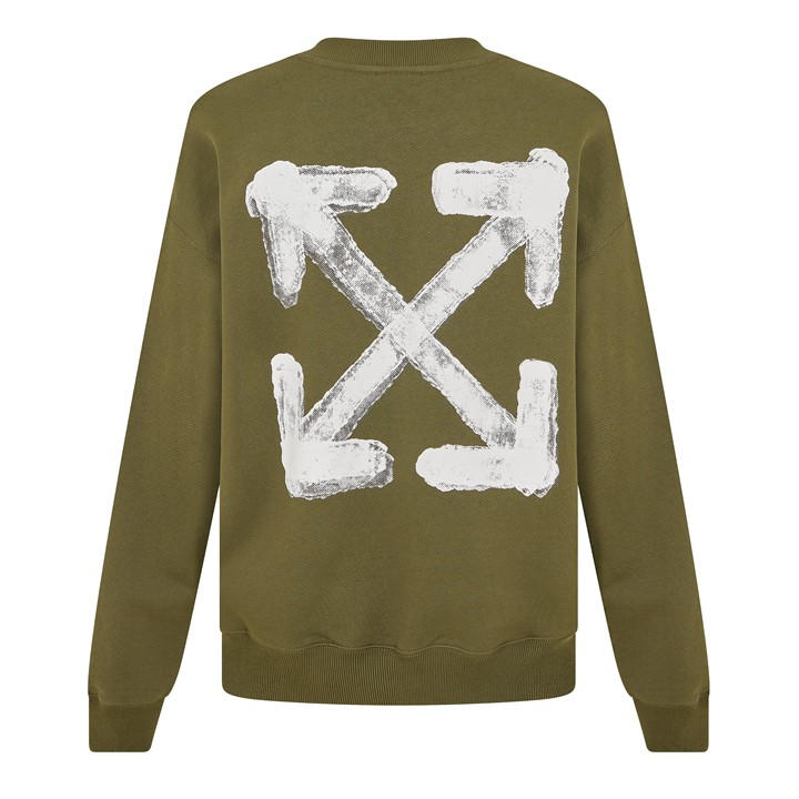 Off White Men's White Off Skate Relaxed Fit Crew Sweatshirt in Size L, Sports Direct