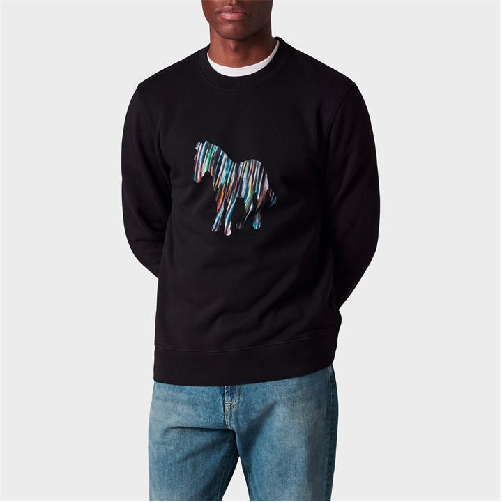 Ps Paul Smith Men's Black Zebra Crew Sweatshirt in Size XL, Sports Direct