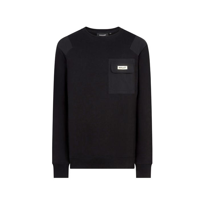 Mallet Men's Black Crew Neck Sweatshirt in Size M, Sports Direct