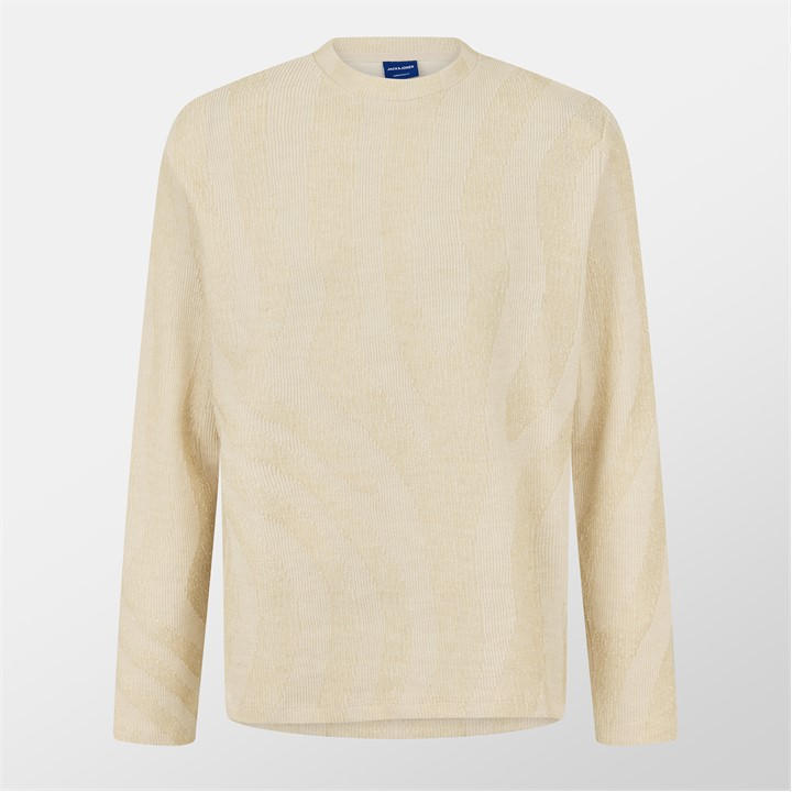 Jack And Jones Men's Beige Pattern Crew Sweatshirt in Size 2XL, Sports Direct