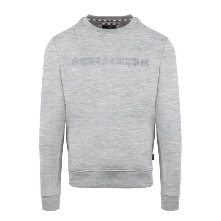Aquascutum Men's Grey Round Neck Crew Sweatshirt in Size 2XL, Sports Direct