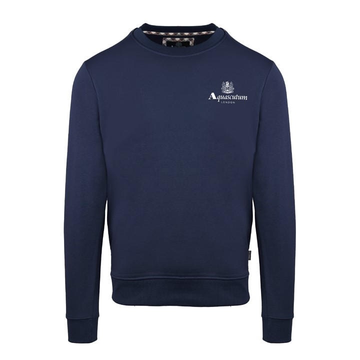 Aquascutum Men's Blue Round Neck Crew Sweatshirt in Size 2XL, Sports Direct