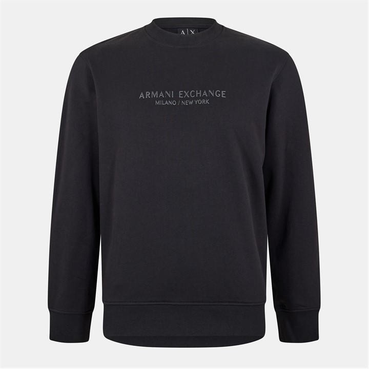 Armani Exchange Men's Black Crew Sweatshirt in Size M, Sports Direct