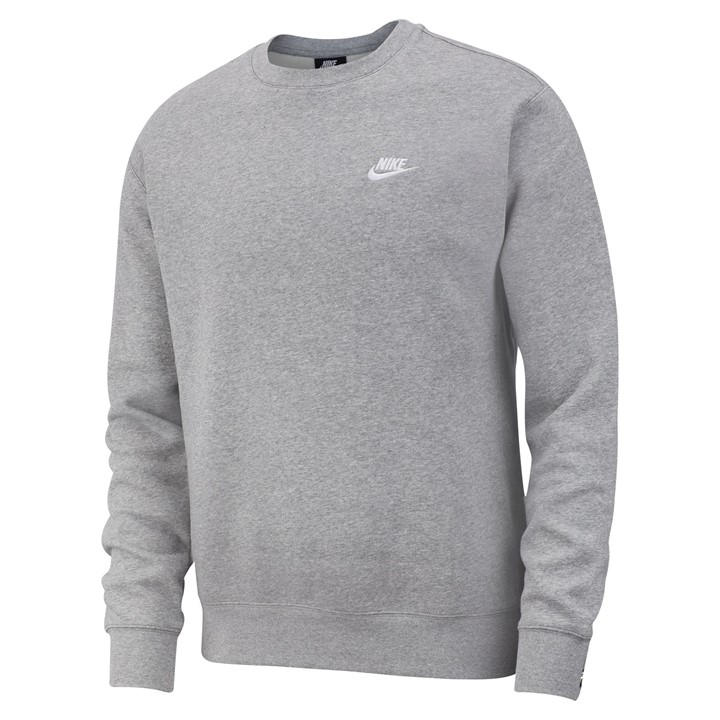 Nike Men's Grey Club Crew-Neck Sweatshirt in Size L, Sports Direct