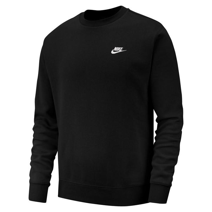 Nike Men's Black Club Crew-Neck Sweatshirt in Size XL, Sports Direct