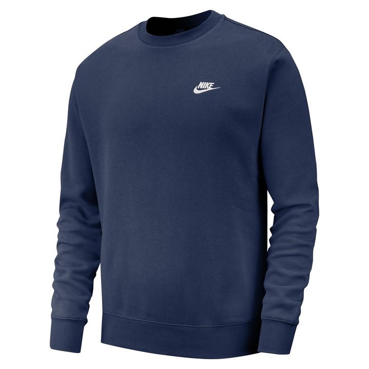 Nike Men' Blue Club Crew-Neck Sweatshirt in Size S, Sports Direct