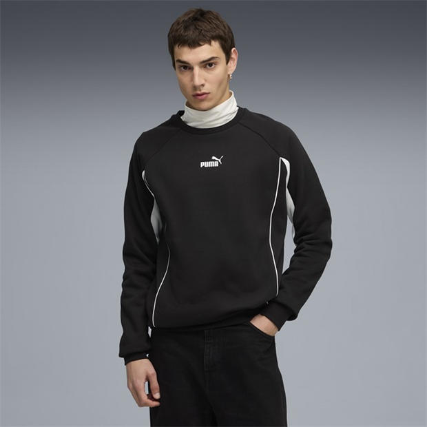 Black - Puma - Men's Sport Crew Fl Sweatshirt