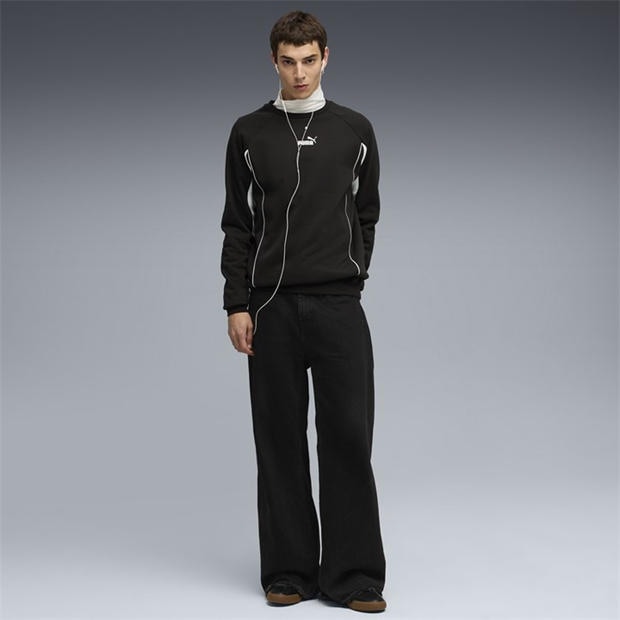 Black - Puma - Men's Sport Crew Fl Sweatshirt