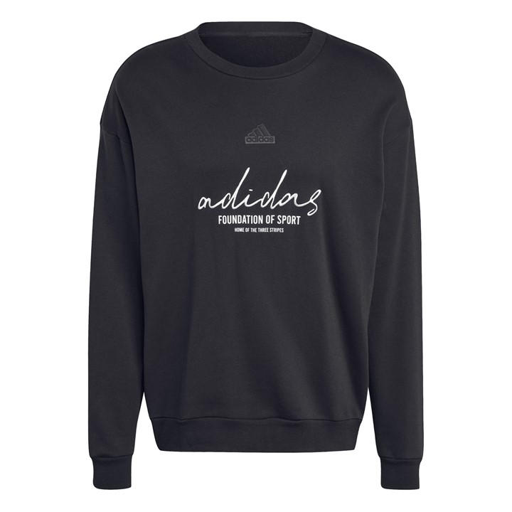 Adidas Men's Black Crew Sweatshirt in Size M, Sports Direct