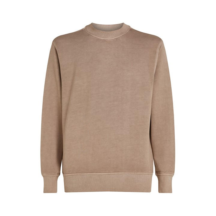 Calvin Klein Jeans Men's Grey Washed Puff Print Crew Sweatshirt in Size M, Sports Direct