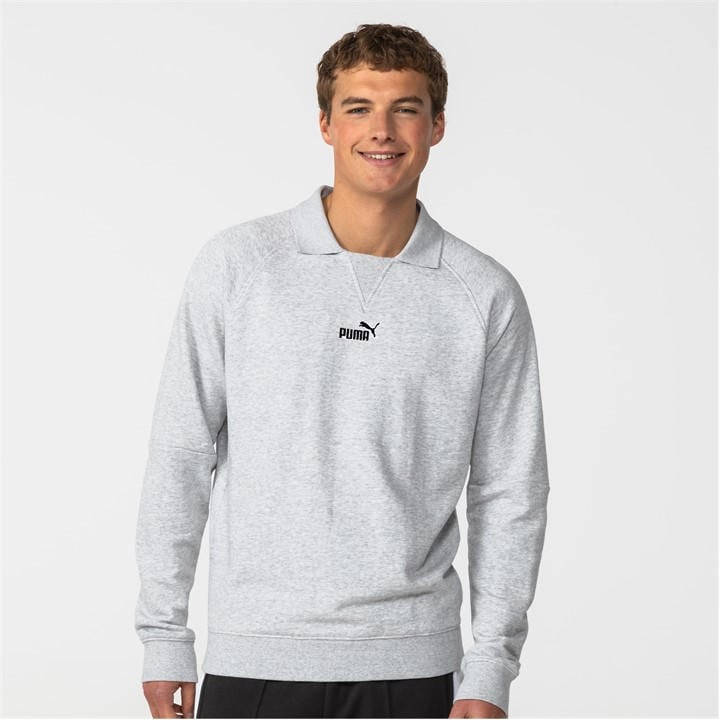 Puma Men's Grey Logo Crew Sweatshirt in Size 2XL, Sports Direct