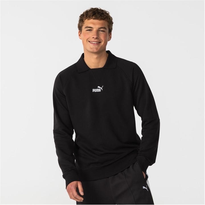 Puma Men's Black Logo Crew Sweatshirt in Size XL, Sports Direct