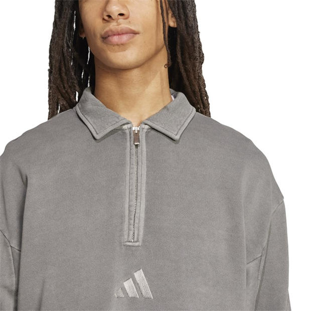 Black - adidas - All SZN Washed Half-Zip Mens