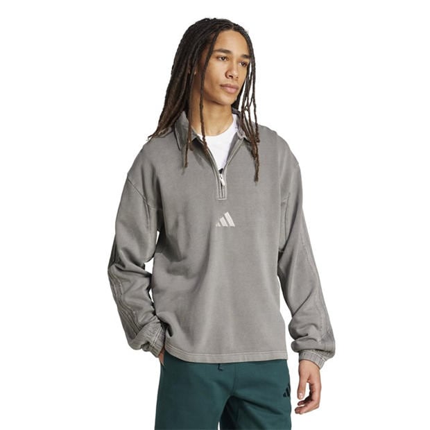 Black - adidas - All SZN Washed Half-Zip Mens