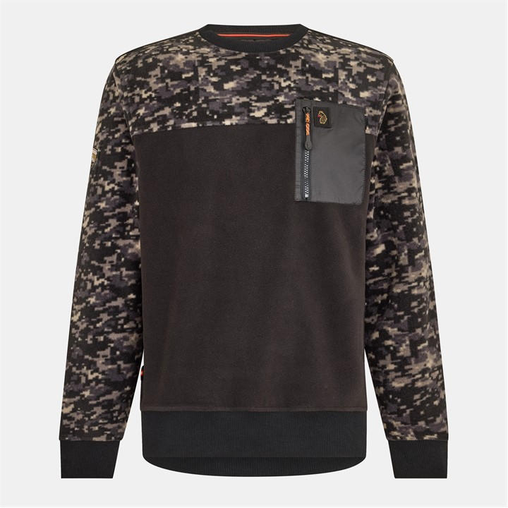 Luke Men' Black Hoverla Crew Sweatshirt in Size S, Sports Direct