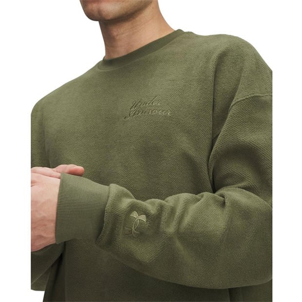 Green - Under Armour - Men's Icon Reversible Terry Crew-Neck Sweatshirt