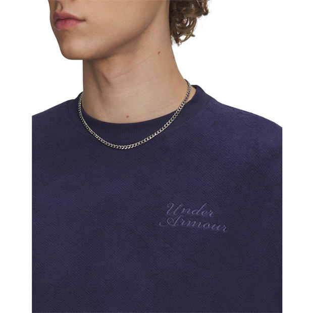 Blue - Under Armour - Men's Icon Reversible Terry Crew-Neck Sweatshirt